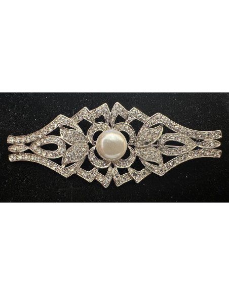 Broche mantilla rodio