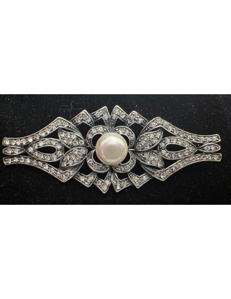 Broche mantilla rodio