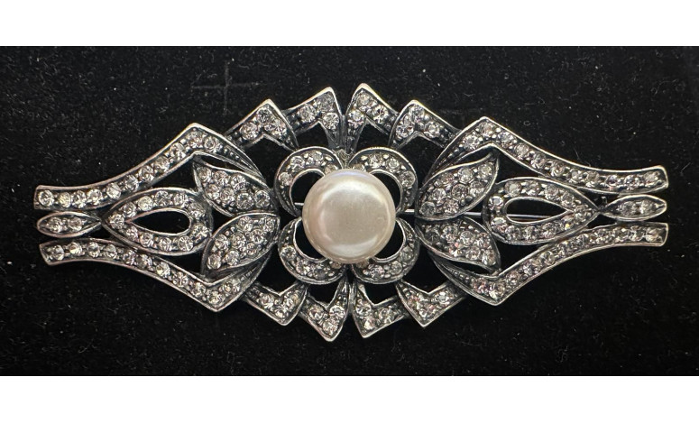 Broche mantilla rodio