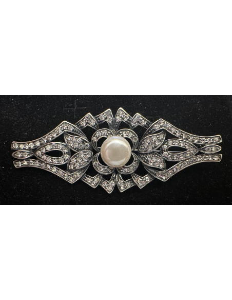 Broche mantilla rodio
