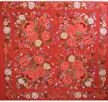 Mantón mano seda 140cm 2
