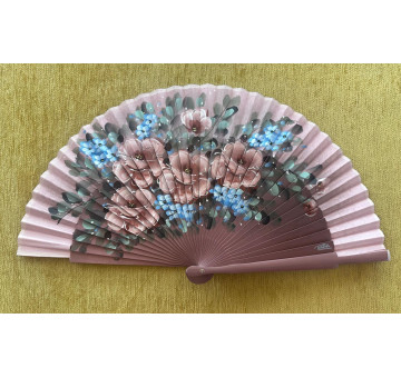 Abanico madera flores 2