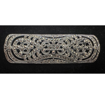 Broche plata y marcasitas