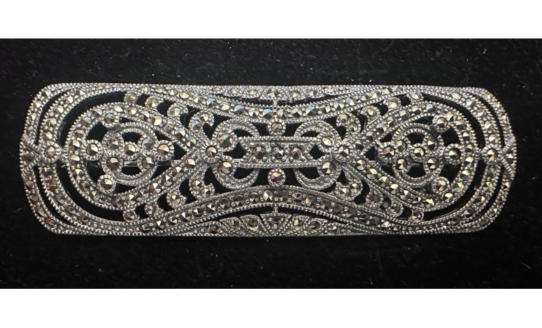 Broche plata y marcasitas