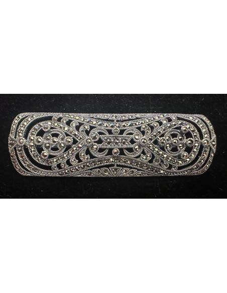 Broche plata y marcasitas