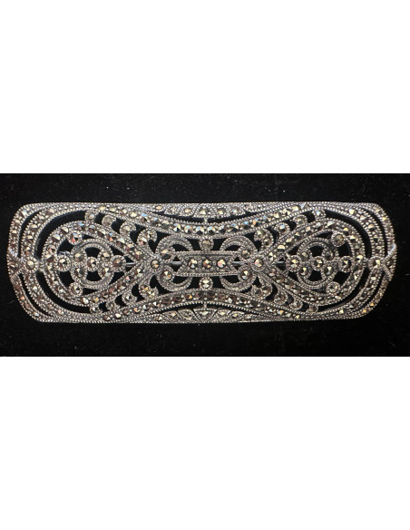 Broche plata y marcasitas