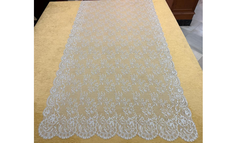 Mantilla máquina color perla 100*220