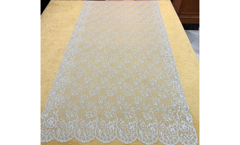 Mantilla máquina color perla 100*220