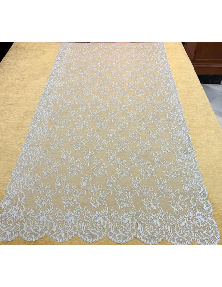 Mantilla máquina color perla 100*220
