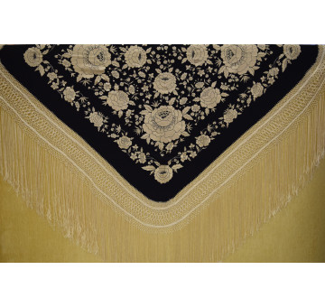 Mantón mano seda 140cm 2