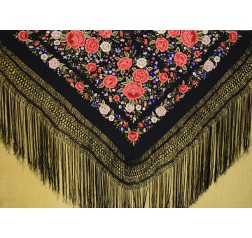 Mantón mano seda 140cm 2