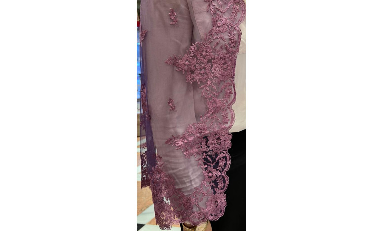 Mantilla máquina morada 100*220