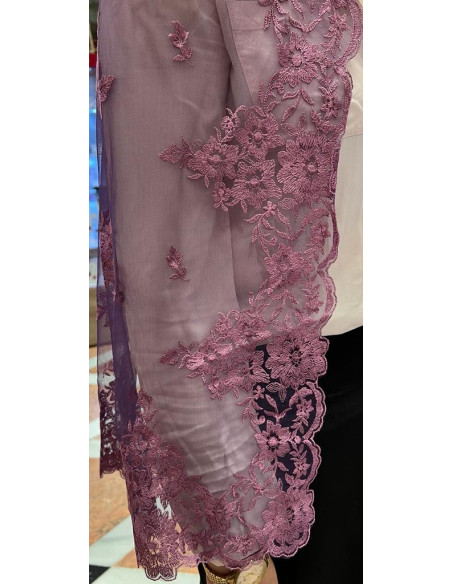 Mantilla máquina morada 100*220