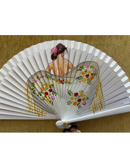 Abanico chica mantón