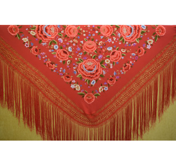 Mantón mano seda 140cm 2