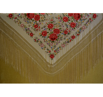 Mantón mano seda 140cm 2