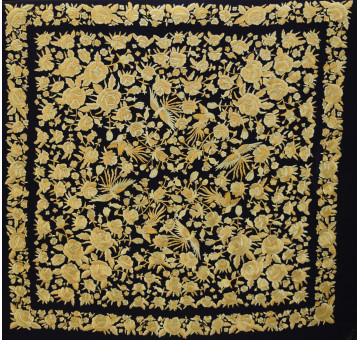 Mantón mano seda 140cm 2
