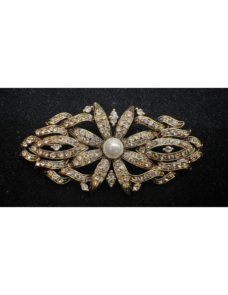 Broche mantilla rodio