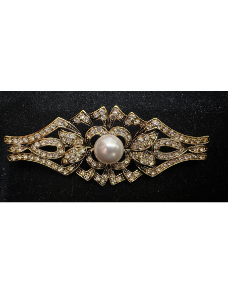 Broche mantilla rodio