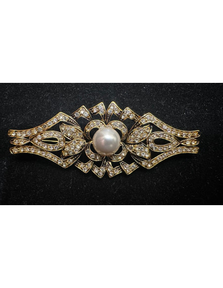 Broche mantilla rodio