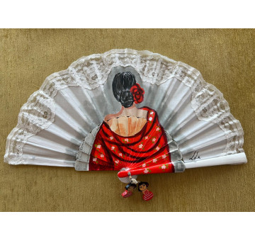 Abanico flamenca con encaje