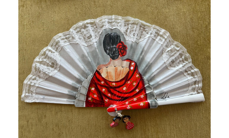 Abanico flamenca con encaje