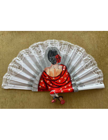 Abanico flamenca con encaje