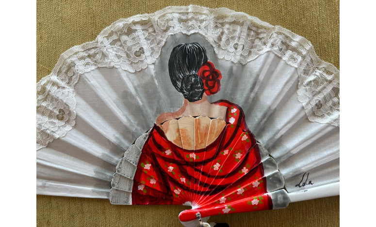 Abanico flamenca con encaje