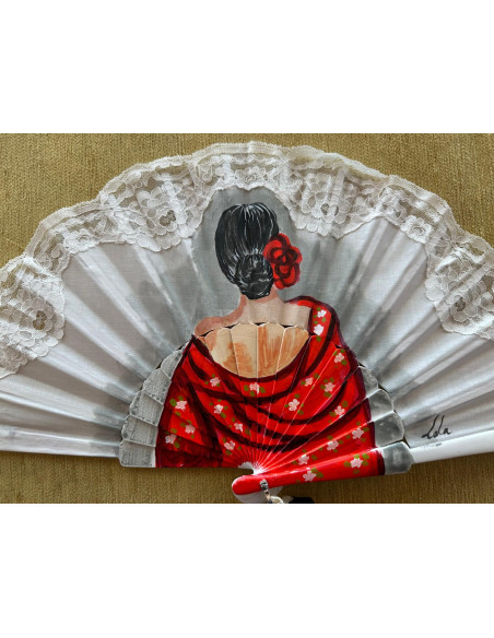 Abanico flamenca con encaje