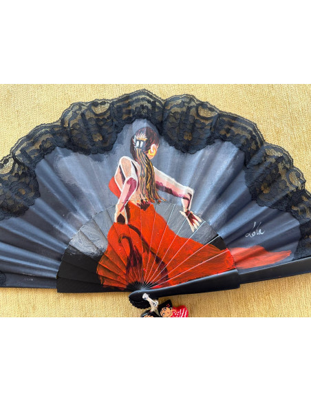 Abanico flamenca con encaje