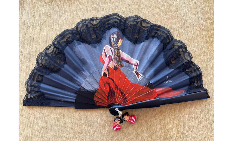 Abanico flamenca con encaje