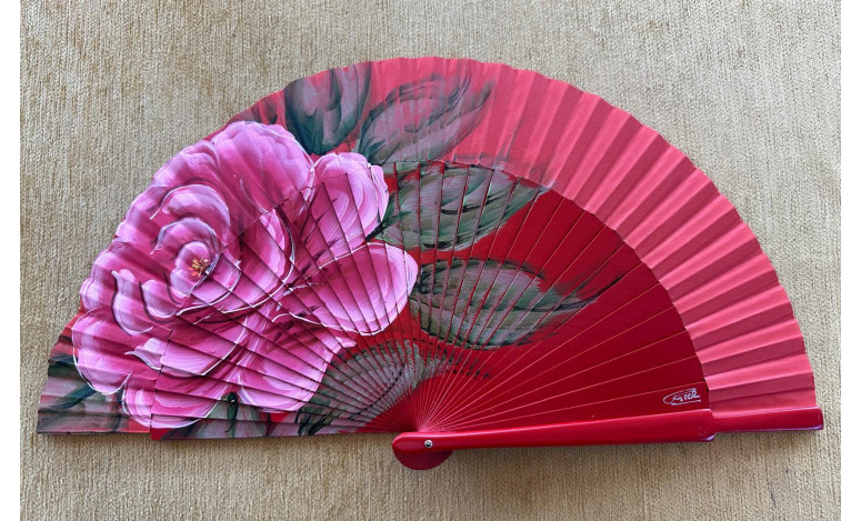 Abanico rosa grande
