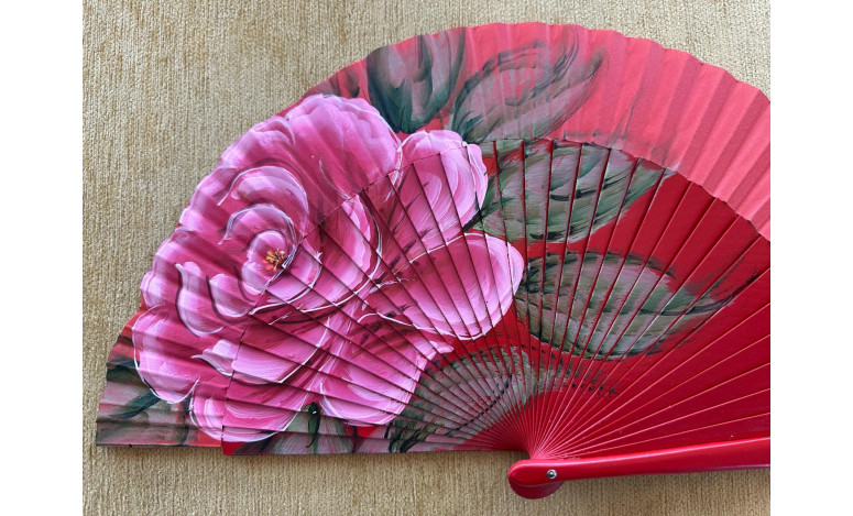 Abanico rosa grande