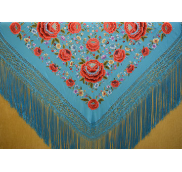 Mantón mano seda 140cm 2