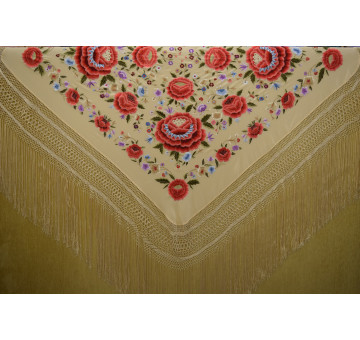 Mantón mano seda 140cm 2