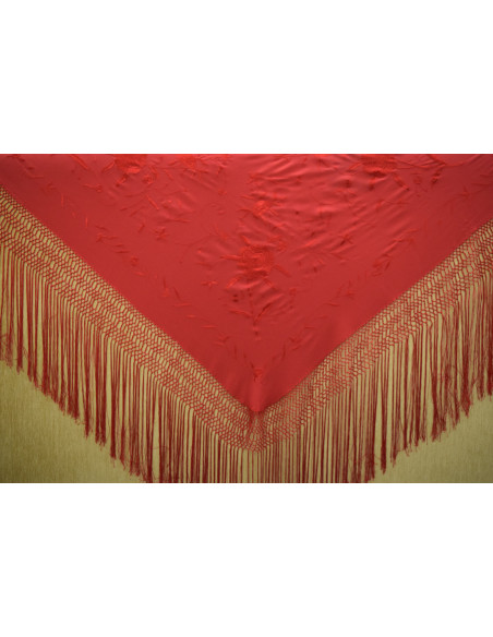 Mantón bordado a mano en seda 115 cm