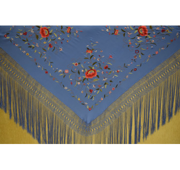 Mantón mano seda 140cm 2