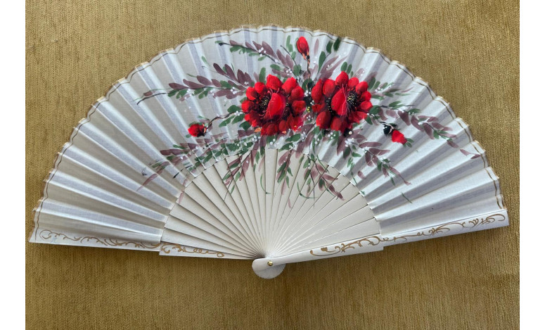 Abanico medio pericón rosas
