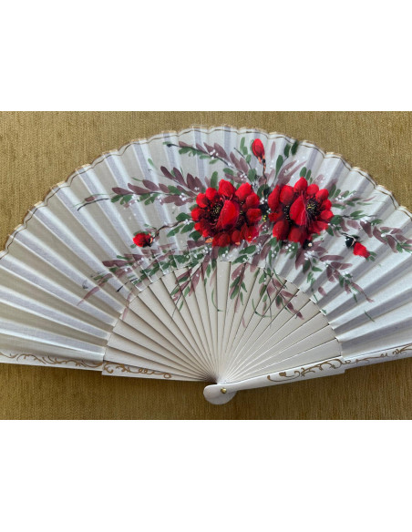 Abanico medio pericón rosas