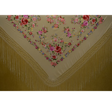 Mantón mano seda 140cm 2