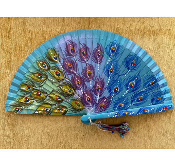 Abanico plumas pavo real