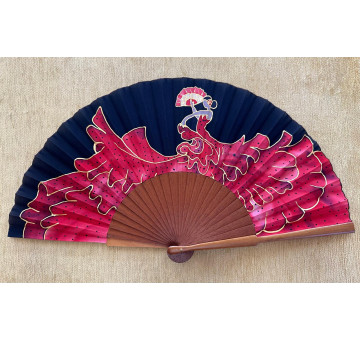 Abanico seda flamenca