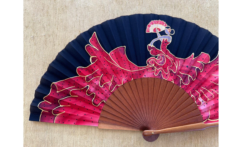 Abanico seda flamenca