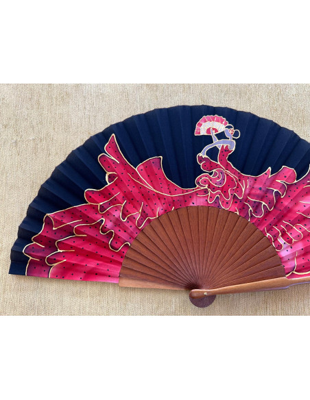 Abanico seda flamenca