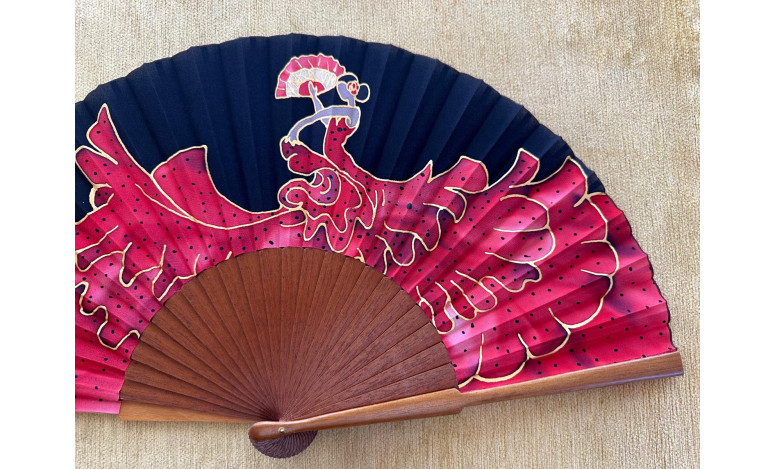 Abanico seda flamenca