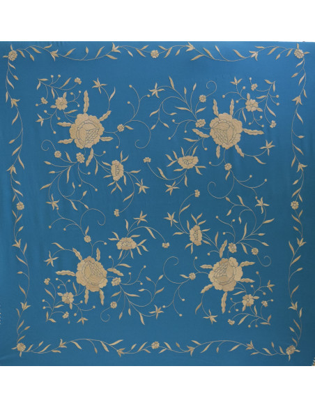 Mantón bordado a mano en seda 115 cm
