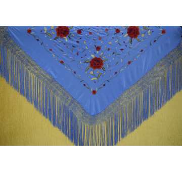Mantón bordado a mano en seda 115 cm 2