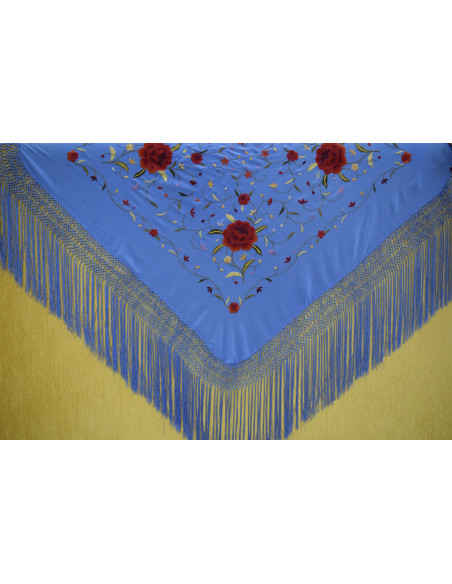 Mantón bordado a mano en seda 115 cm