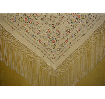 Mantón mano seda 140cm 2