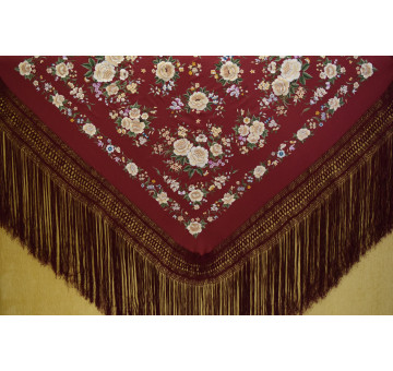 Mantón mano seda 140cm 2